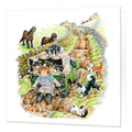 Country Comicals "Giving It Some Wellie" Greetings Card by Linda Birkinshaw