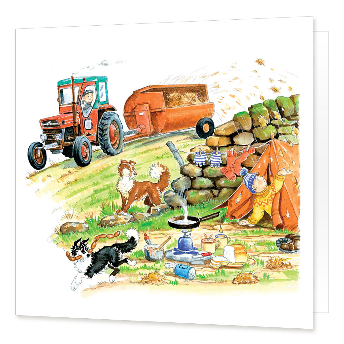 Country Comicals "Wild Camping" Greetings Card by Linda Birkinshaw