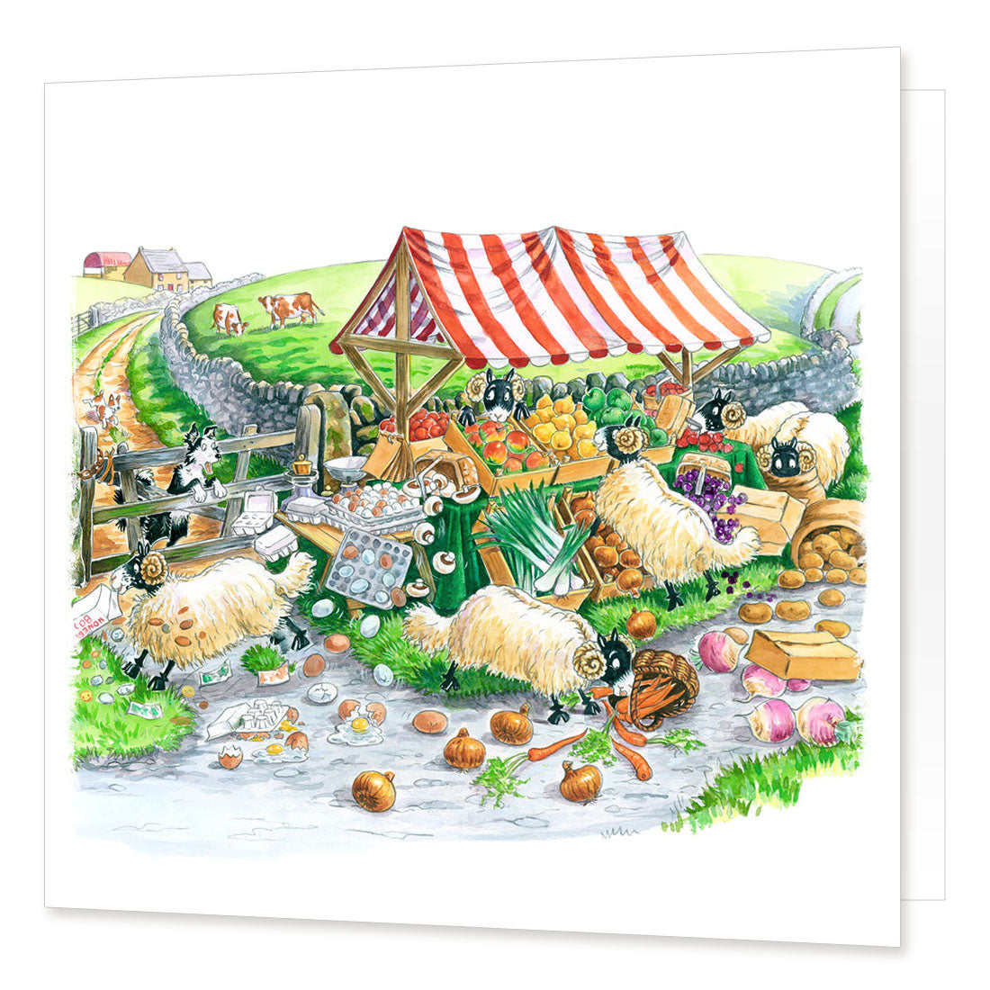 Country Comicals "Ram Raid" Greetings Card by Linda Birkinshaw