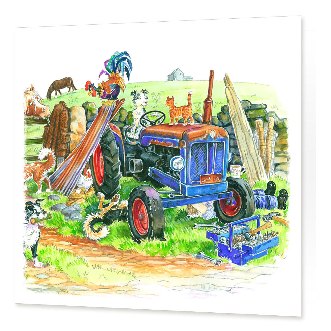 Country Comicals "Under Repair" Greetings Card by Linda Birkinshaw