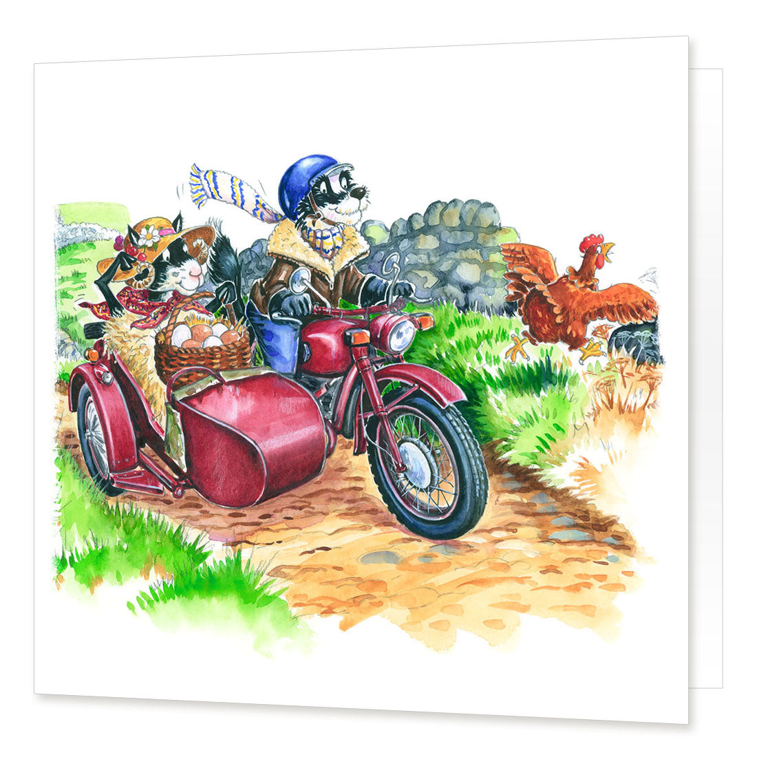 Country Comicals "Easy Riders" Greetings Card by Linda Birkinshaw