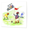 Country Comicals "Woolly Golfers" Greetings Card by Linda Birkinshaw