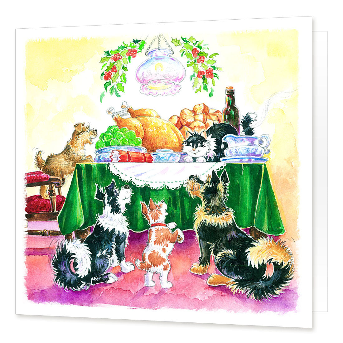 Country Comicals "Christmas Dinner" Christmas Card by Linda Birkinshaw