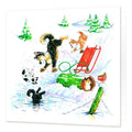 Country Comicals "Snow Run" Christmas Card by Linda Birkinshaw