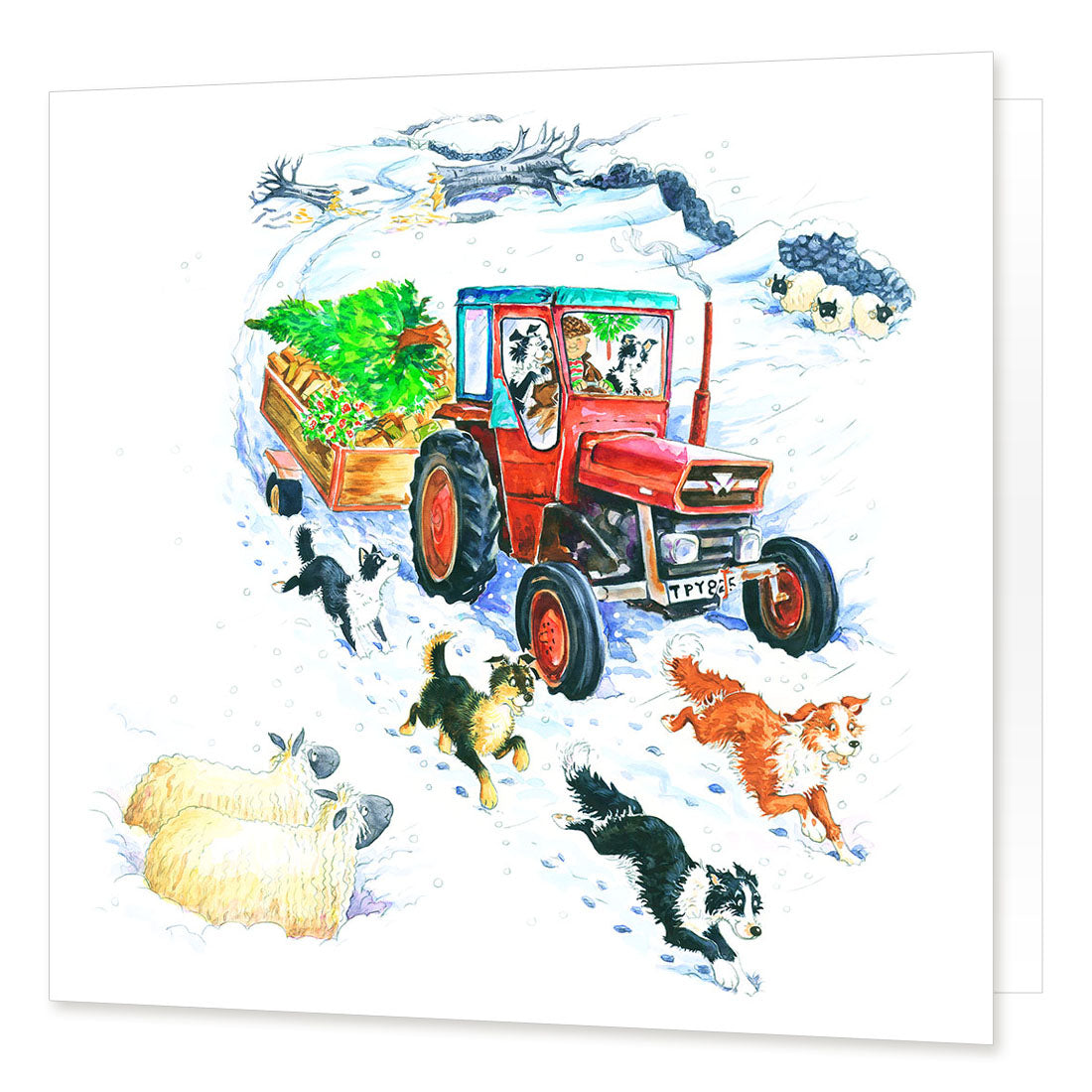 Country Comicals "Treemendous Fun" Christmas Card by Linda Birkinshaw