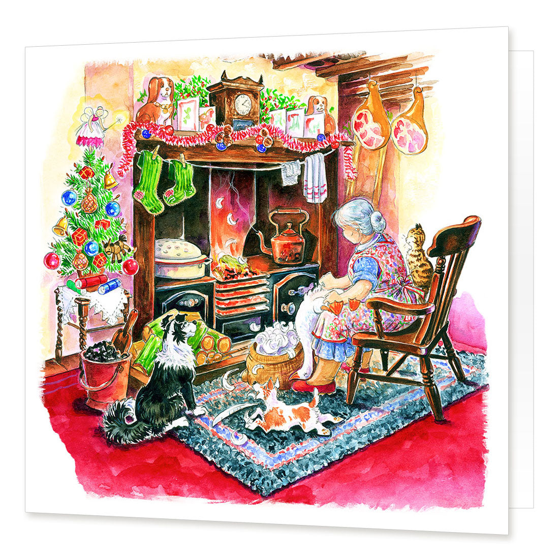 Country Comicals "Plucking The Goose" Christmas Card by Linda Birkinshaw