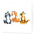 Country Comicals "See Nowt, Hear Nowt, Say Nowt" Greetings Card by Linda Birkinshaw