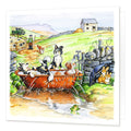 Country Comicals "Tub Time" Greetings Card by Linda Birkinshaw