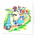 Country Comicals "Woolly School Run" Greetings Card by Linda Birkinshaw