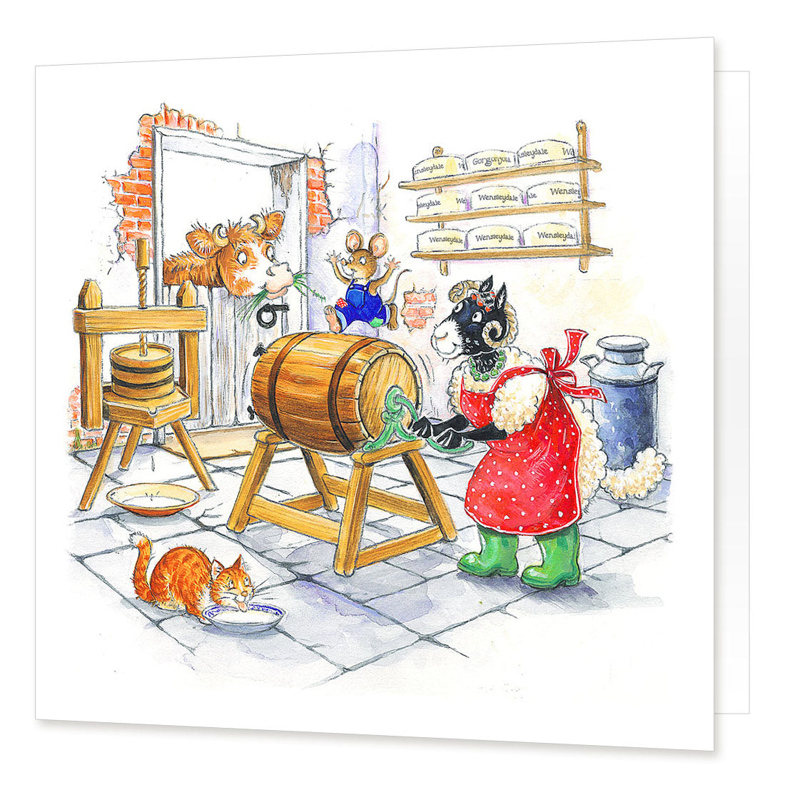Country Comicals "Say Cheese" Greetings Card by Linda Birkinshaw