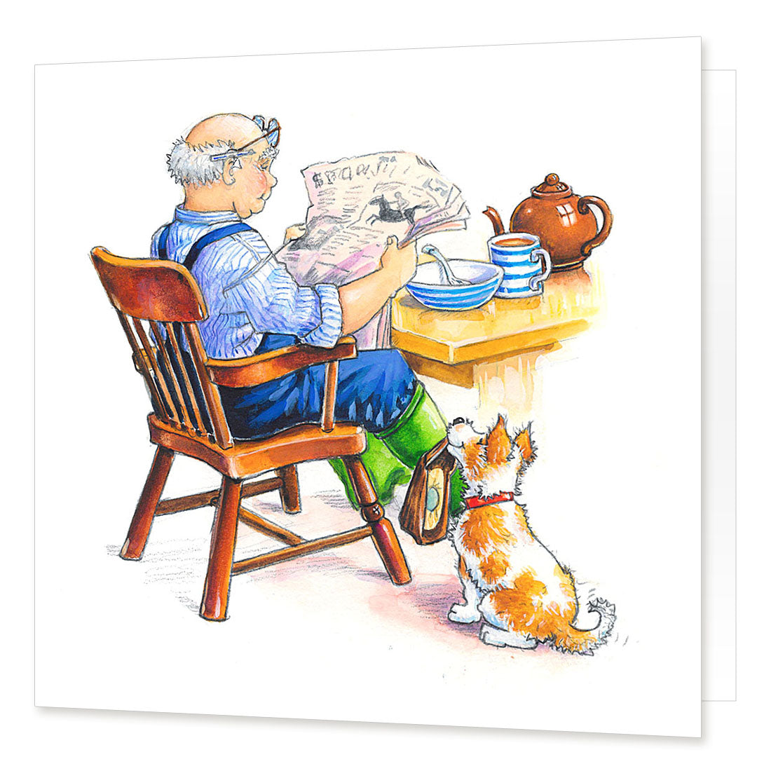 Country Comicals "Ahem" Greetings Card by Linda Birkinshaw