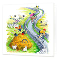 Country Comicals "On And Off Roading" Greetings Card by Linda Birkinshaw
