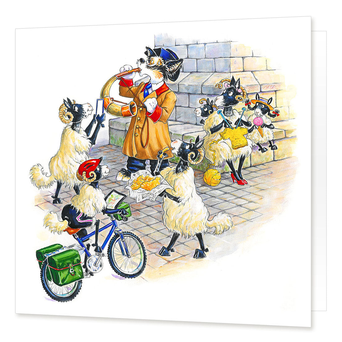 Country Comicals "Town Cryer" Greetings Card by Linda Birkinshaw
