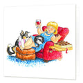 Country Comicals "Girls' Night In" Greetings Card by Linda Birkinshaw