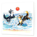 Country Comicals "Beach Boys" Greetings Card by Linda Birkinshaw