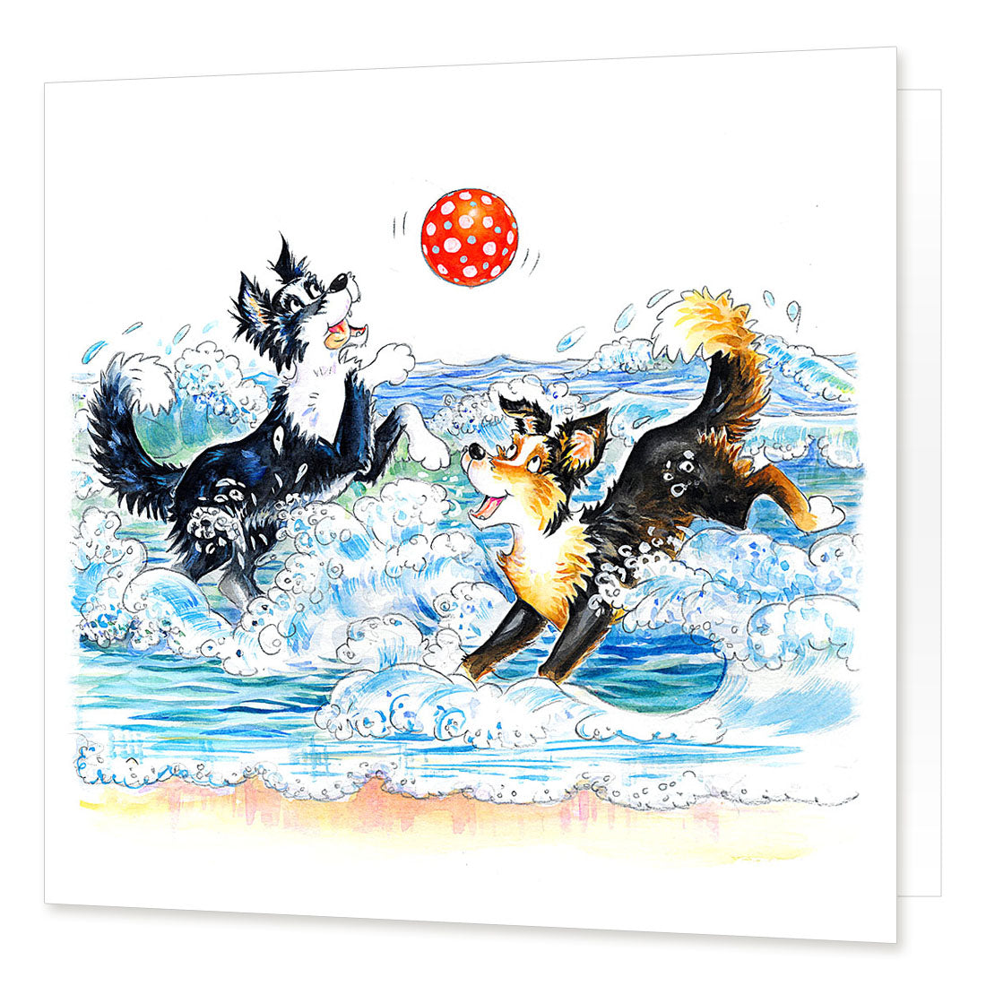 Country Comicals "Beach Boys" Greetings Card by Linda Birkinshaw