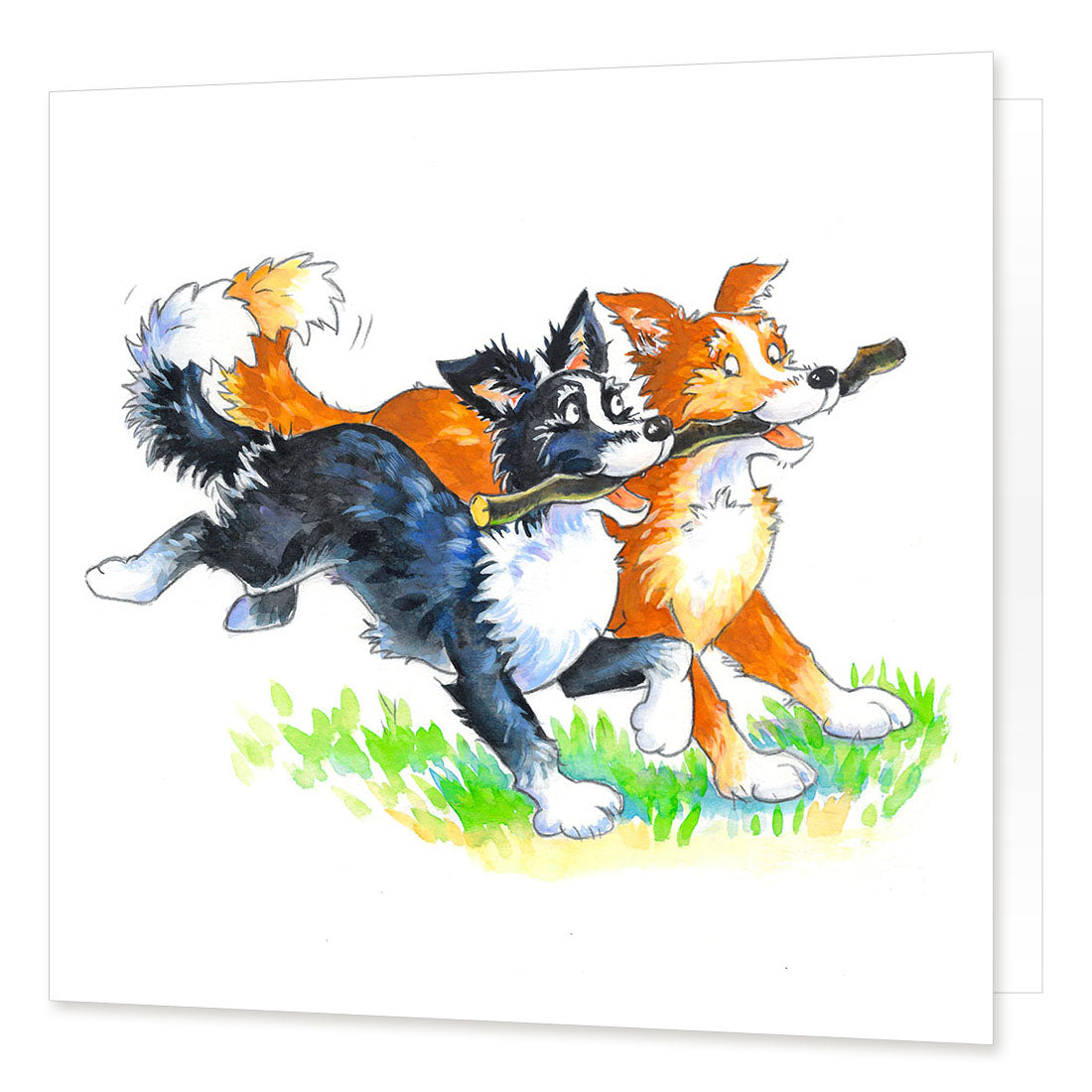 Country Comicals "Friends Stick Together" Greetings Card by Linda Birkinshaw