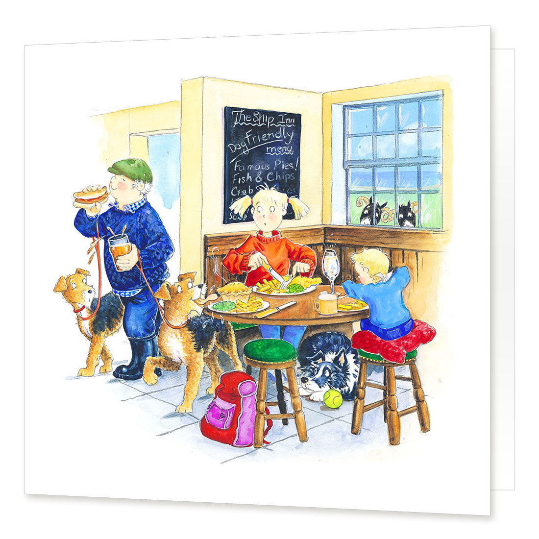 Country Comicals "Dog Friendly" Greetings Card by Linda Birkinshaw