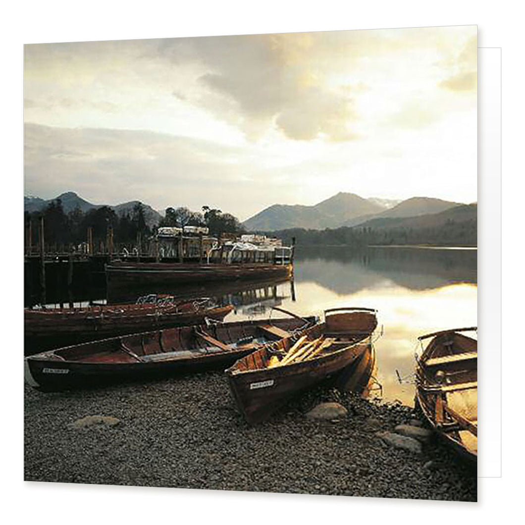 Boats Derwent Water greetings card © David Tarn from Cardtoons