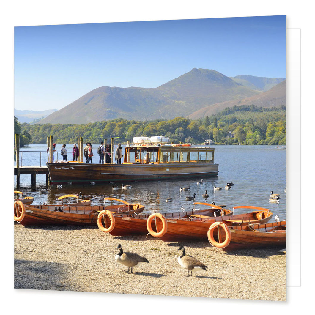 The Boat Landings at Keswick Greetings Card from the Landmark Photographic range by Cardtoons