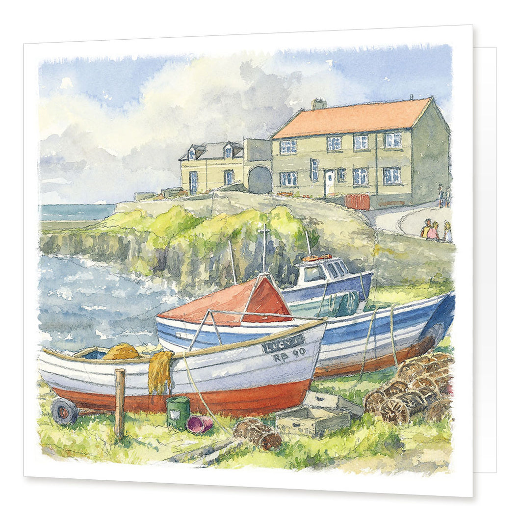 Craster Harbour greetings card | Great Stuff from Cardtoons
