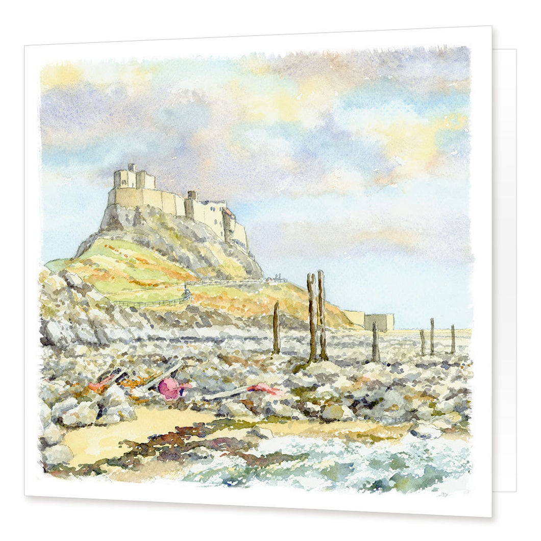 Lindisfarne Castle greetings card | Great Stuff from Cardtoons