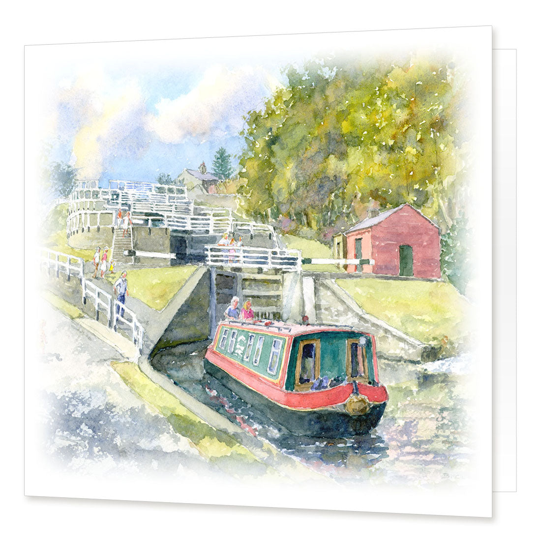Five Rise Locks, Bingley greetings card | Great Stuff from Cardtoons
