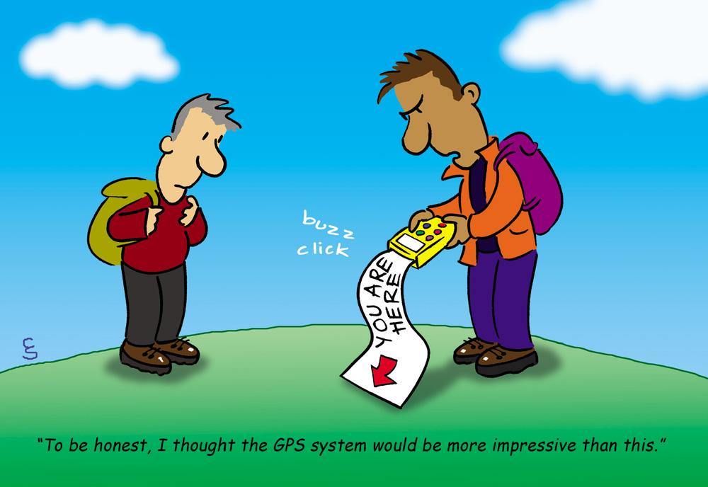 To be honest I thought the GPS system postcard | Cardtoons Publications