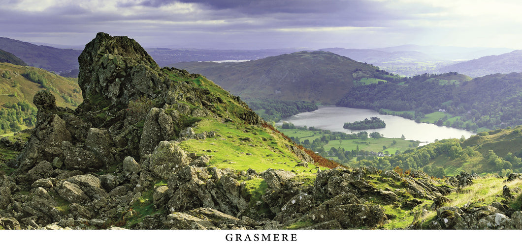 Grasmere from Helm Crag postcard from Cardtoons Publications