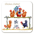 Country Comicals "Chicken Chatter" Coaster by Linda Birkinshaw