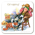Country Comicals "Cat Napping" Coaster by Linda Birkinshaw