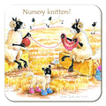 Country Comicals "Nursery Knitters" Coaster by Linda Birkinshaw