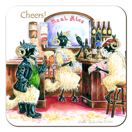 Country Comicals "Cheers" Coaster by Linda Birkinshaw
