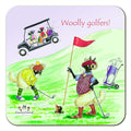 Country Comicals "Woolly Golfers" Coaster by Linda Birkinshaw