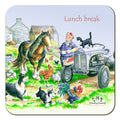 Country Comicals "Lunch Break" Coaster by Linda Birkinshaw