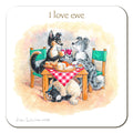 Country Comicals "I Love Ewe" Coaster by Linda Birkinshaw