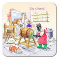 Country Comicals "Say Cheese" Coaster by Linda Birkinshaw