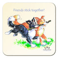 Country Comicals "Friends Stick Together" Coaster by Linda Birkinshaw
