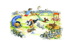 "Chasing Tails" Tea Towel | Cardtoons Publications