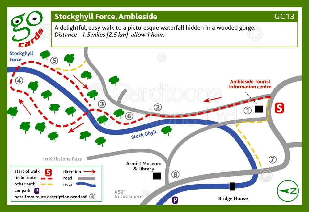 Stockghyll Force, Ambleside Walk | Cardtoons Publications