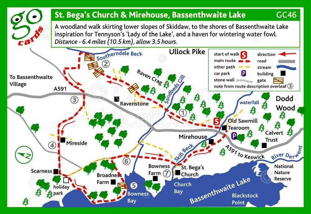 St. Bega's Church & Mirehouse, Bassenthwaite Walk | Cardtoons Publications