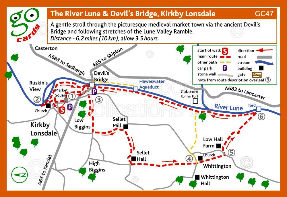 The River Lune & Devil's Bridge, Kirkby Lonsdale Walk | Cardtoons Publications