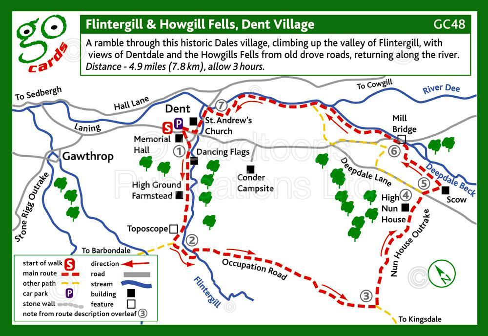 Flintergill & Howgill Fells, Dent Village Walk | Cardtoons Publications