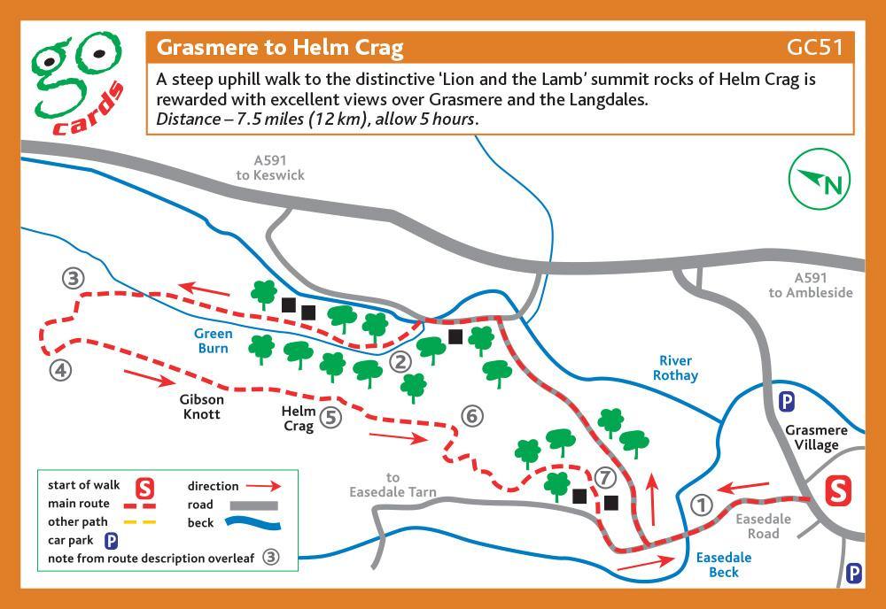 Grasmere to Helm Crag Walk | Cardtoons Publications