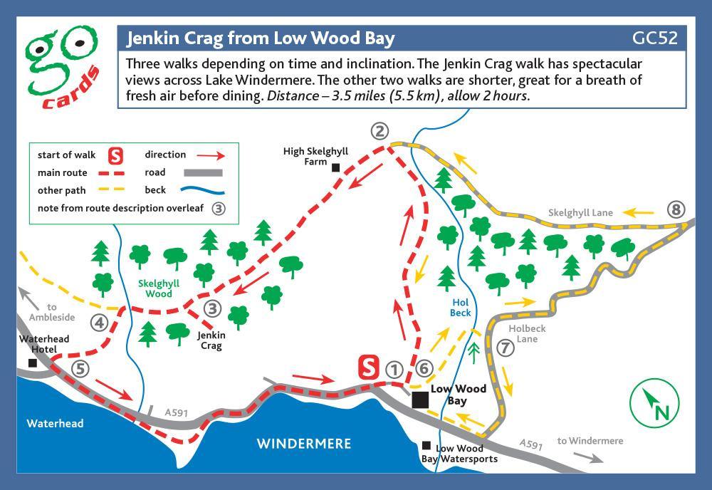 Jenkin Crag from Low Wood Bay Walk | Cardtoons Publications