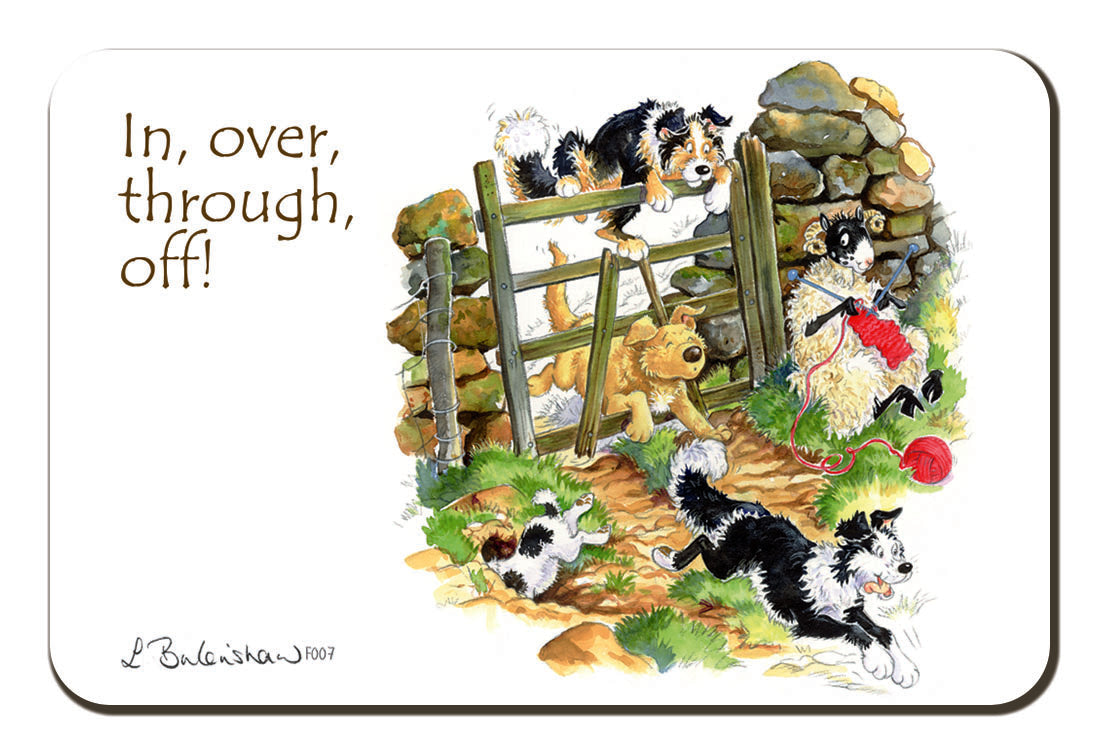 Country Comicals "In, Over, Through, Off" Fridge Magnet