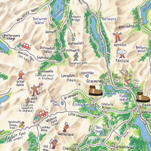 Load image into Gallery viewer, Lake District Walkers Lap Map closeup of map
