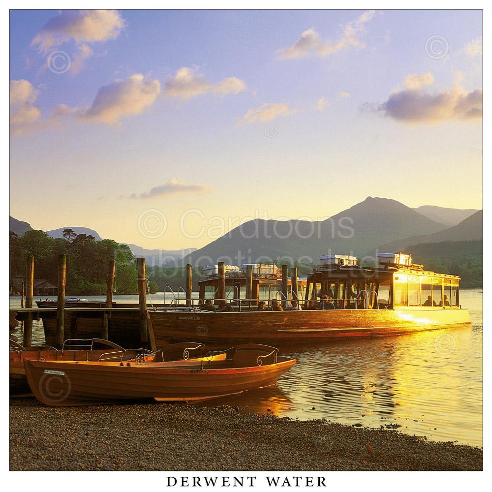 Derwent Water Square Postcard by Cardtoons