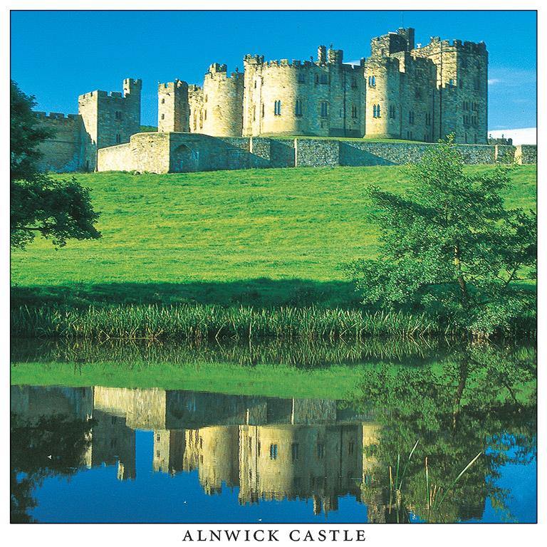 Alnwick Castle Square Postcard by Cardtoons