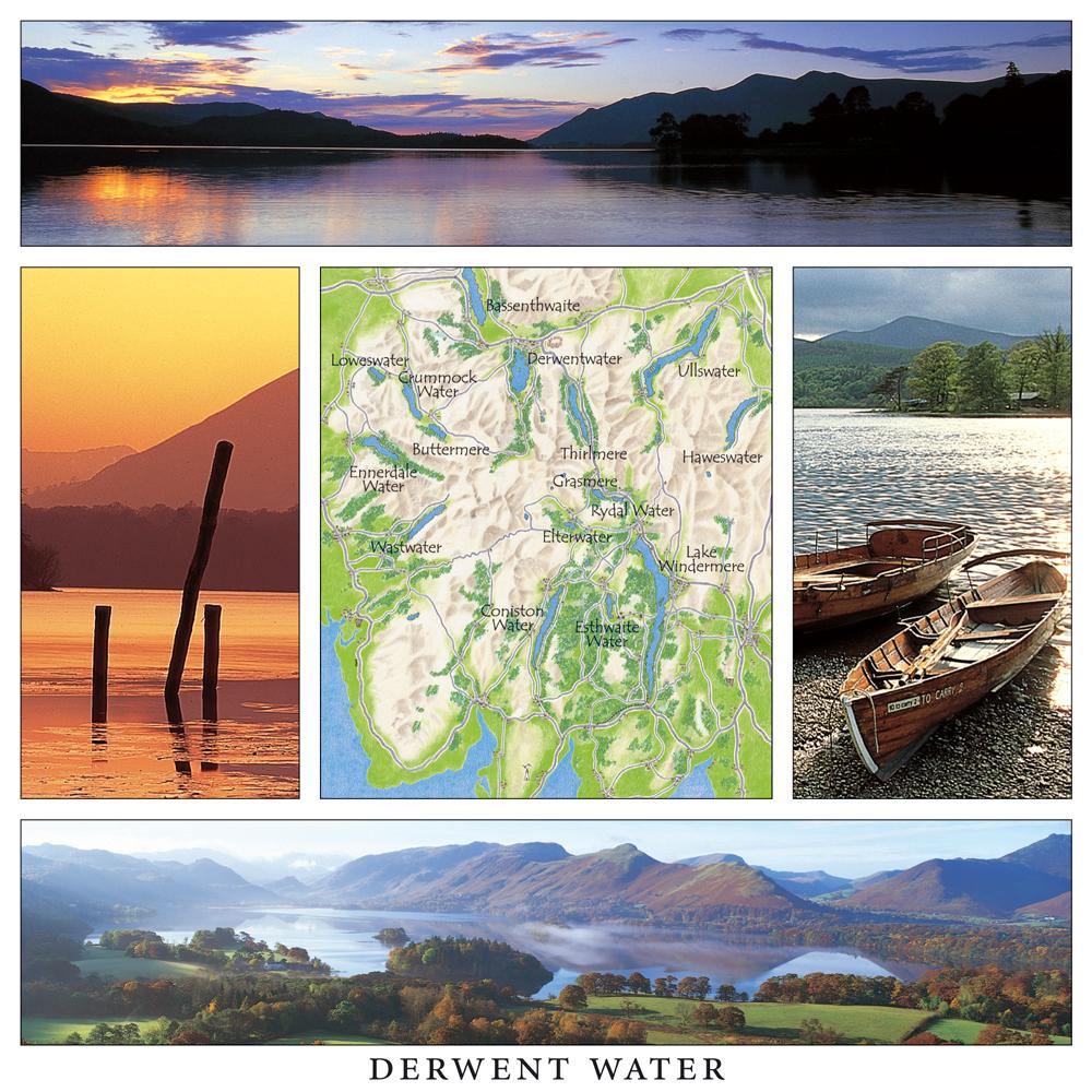 Derwent Water Square Postcard by Cardtoons